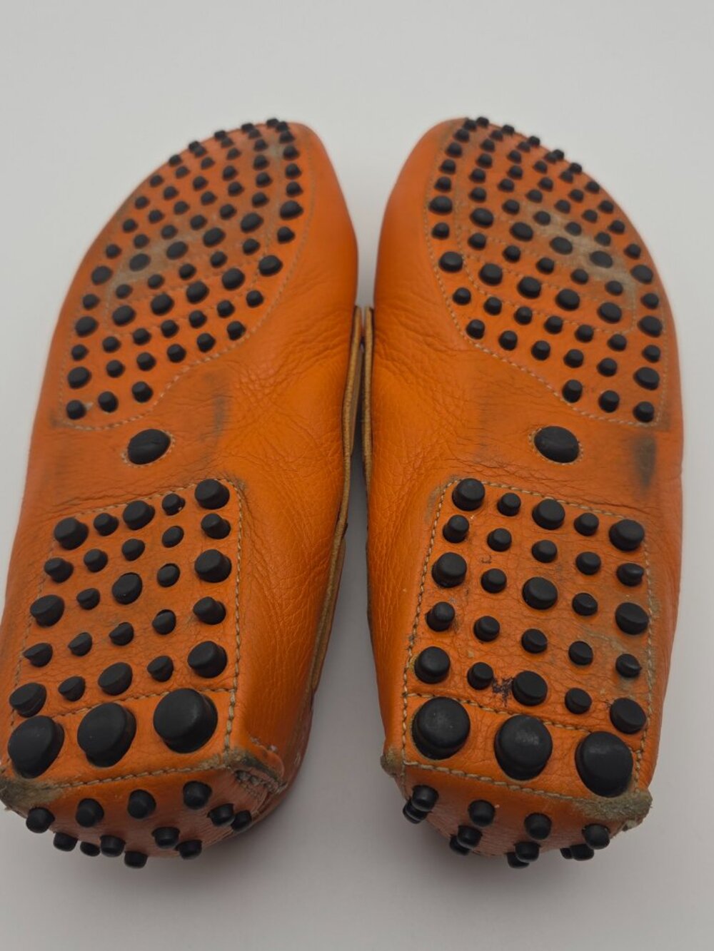 The Original Car Shoe Orange Leather Loafers Women Size 39.5 - Picture 5 of 8